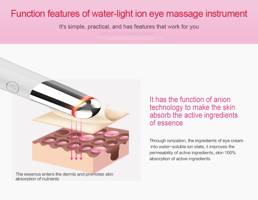 Detalji uređaja za njegu kože Beauty Eye Massager USB punjivi masažer za lice