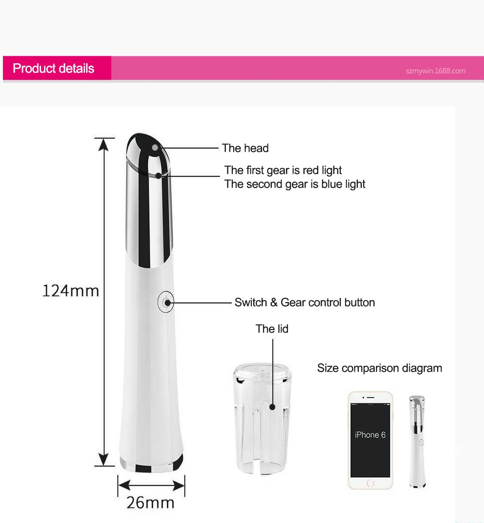 Detalji uređaja za njegu kože Beauty Eye Massager USB punjivi masažer za lice